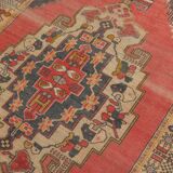 Tapis Anatolien Vintage – Grand Motif Central, Tissé Main, 136x224 Cm