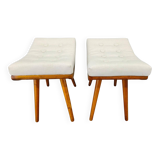 Pair of Mid-Century Maple Wood Stools, 1960, Czechoslovakia