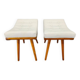 Pair of Mid-Century Maple Wood Stools, 1960, Czechoslovakia