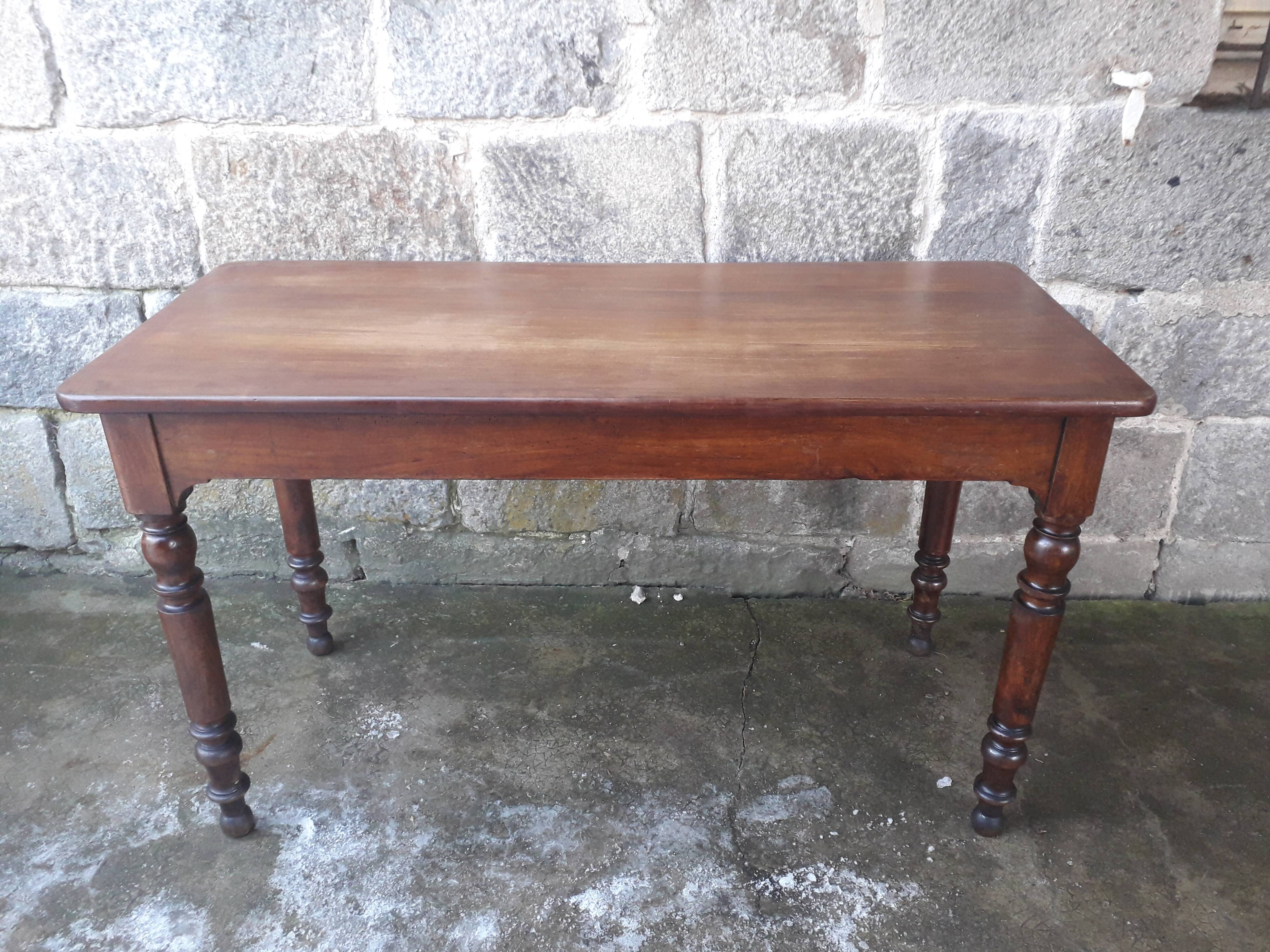 Wooden bistro table, legs turned 125 cm