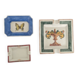 Set of 3 porcelain ashtrays
