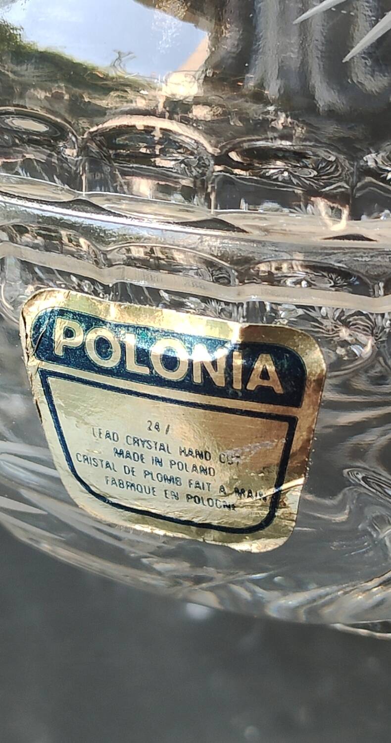 Bohemian cut crystal candy dish. Sophisticated star motifs.