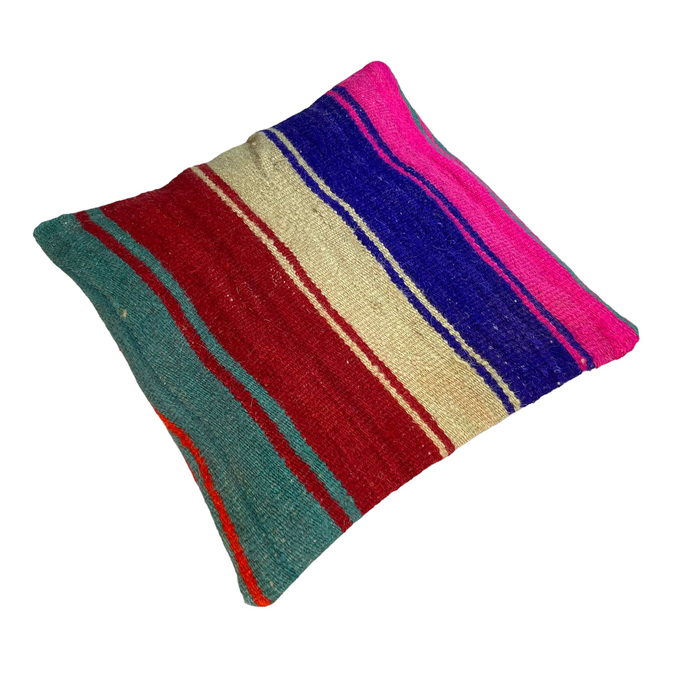 Vintage turkish kilim cushion cover , 40 x 40 cm