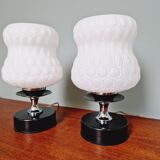 Pair of glass bedside lamps, 1970s