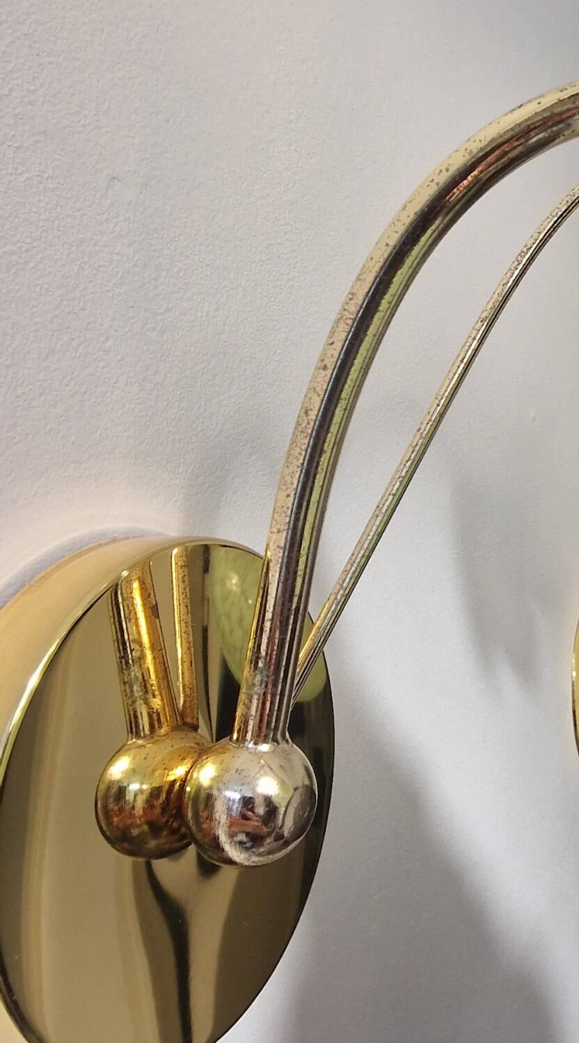 Clichy glass and mother-of-pearl flower wall lights