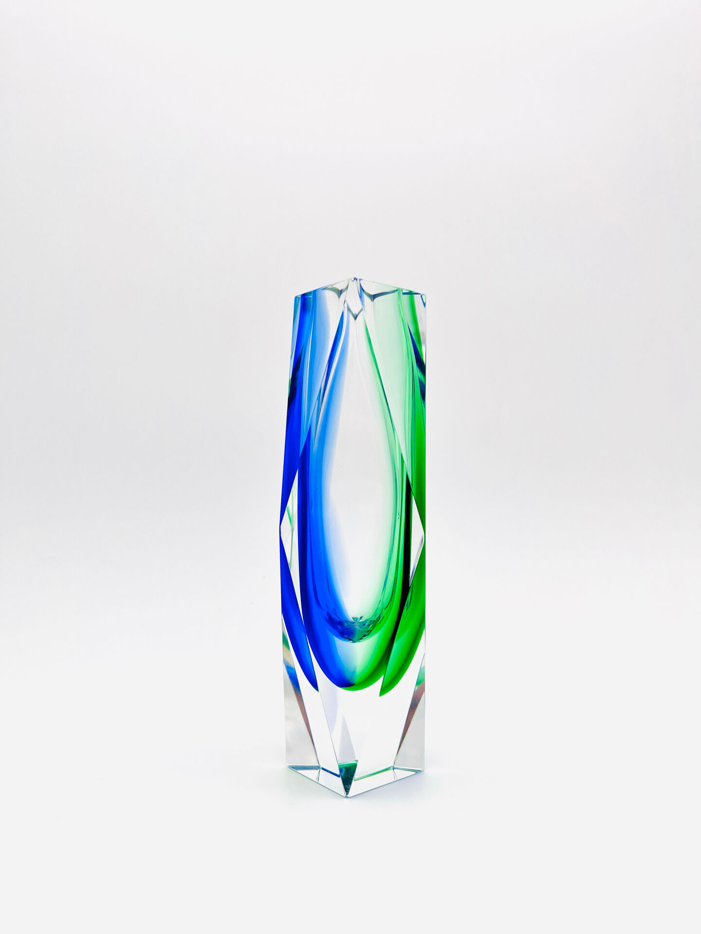 Vase Alessandro Mandruzzato - Murano - Sommerso - Blue & Green - 1960