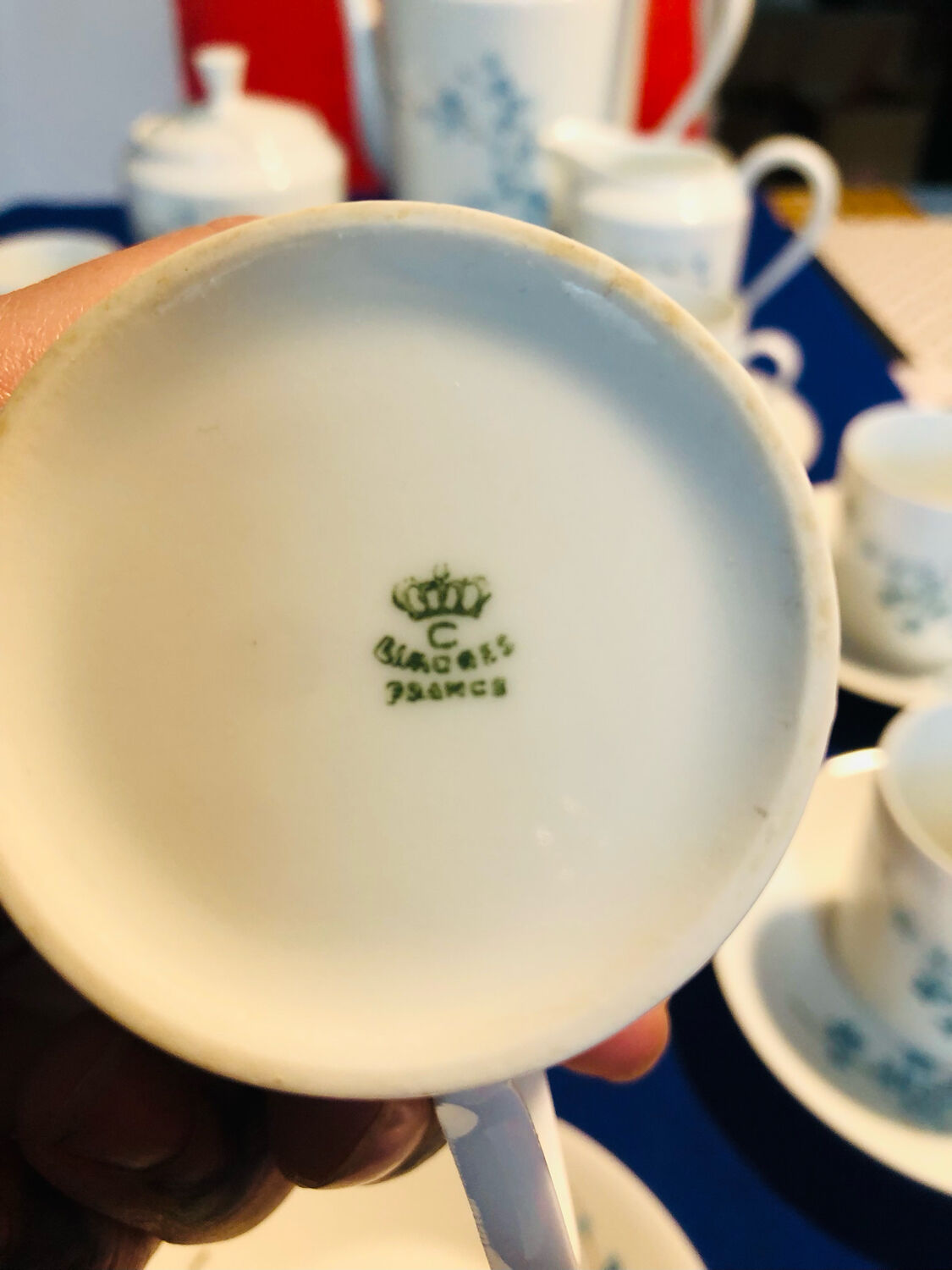 Former coffee service Myosotis porcelaine of Limoges