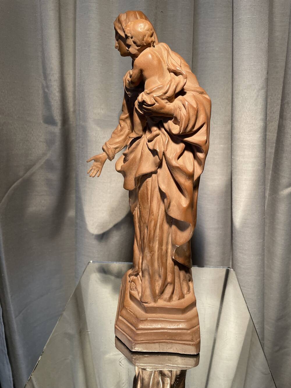 Virgin and child after jean dubois in resin louvre museum