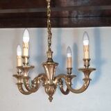 Bronze chandelier 4 arms vintage 1970