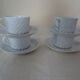 4 cups with saucer Limoges Haviland white torso