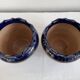Pair, cache pots, royal doulton, english earthenware, 1920-1930, floral decoration, blue and gold, marks in