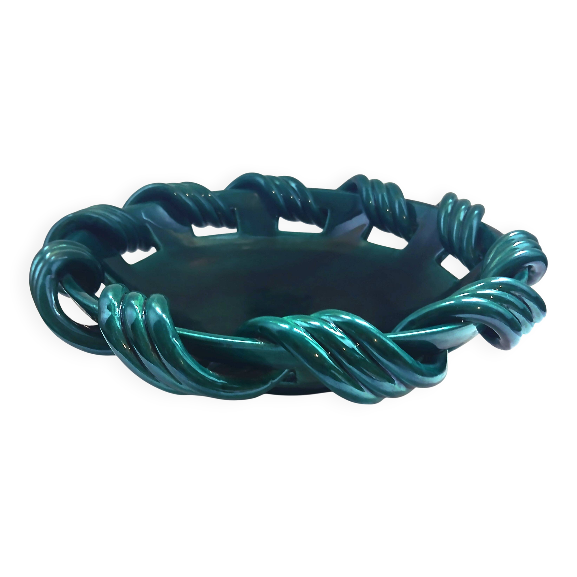 Ceramic fruit bowl from Vallauris signed YVON ROY