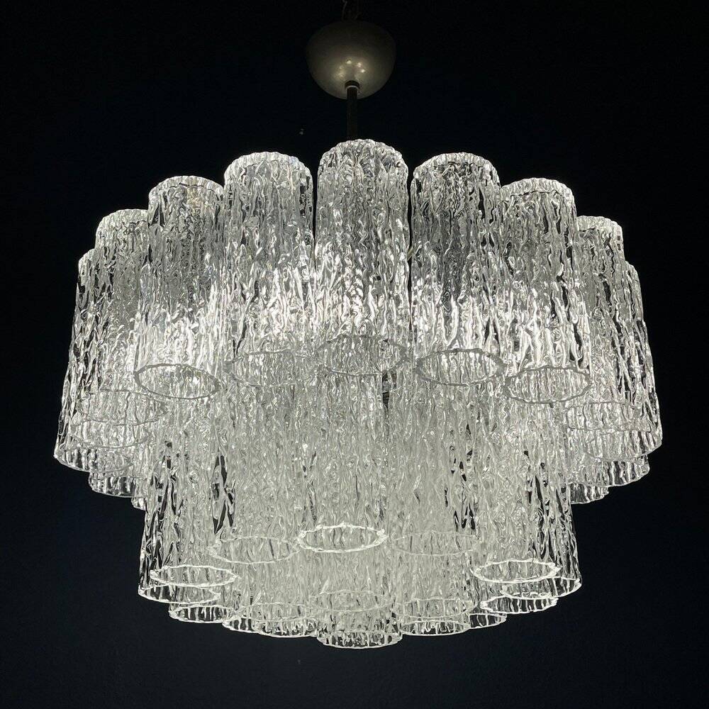Mid-Century Murano glass chandelier Tronchi by Toni Zuccheri for Venini, Italy, 1960s