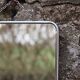 Small vintage barber mirror – metal frame – antique mirror