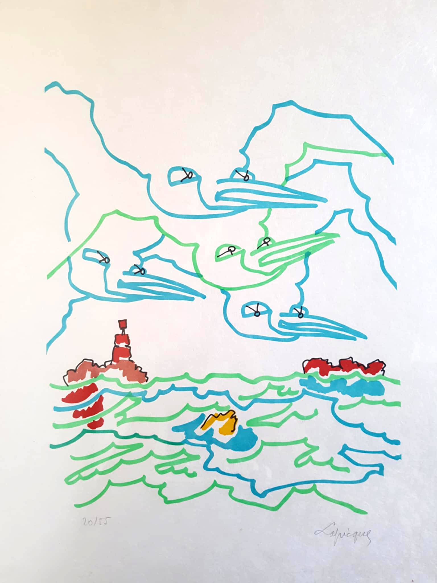 Lot of two Charles Lapicque lithographs