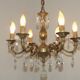French Mid Century Bronze 6 Light Chandelier With Crystal Droplets 5491