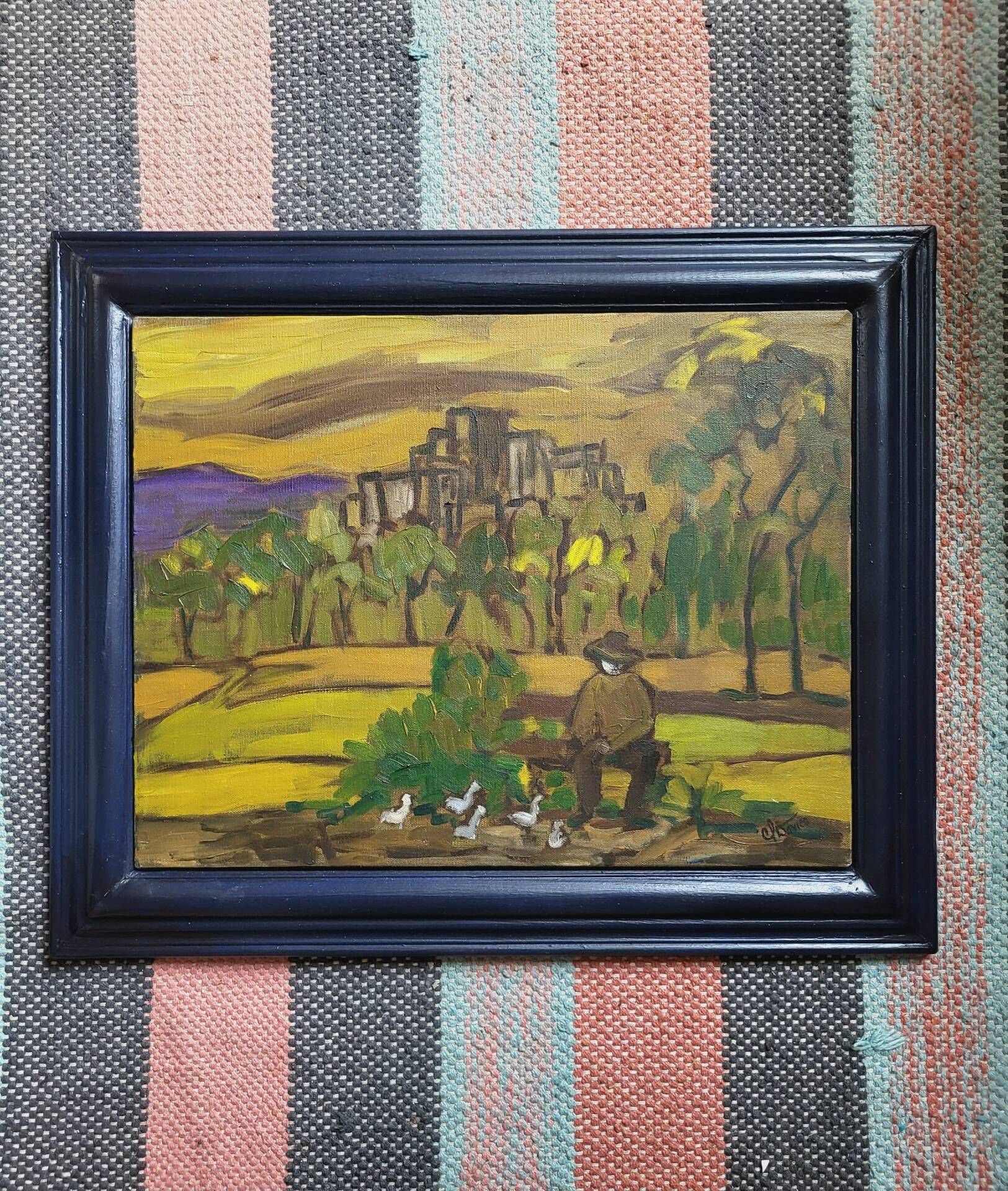 Tableau Oil on canvas Expressionism Catherine Jones-Davies "Pigeon"