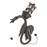 Set of Three Wrought Iron Dragon Sconces