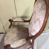 Large louis-philippe voltaire "violin" armchair in walnut