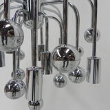 Vintage Sputnik lamp with 9 light points and 16 chrome globes
