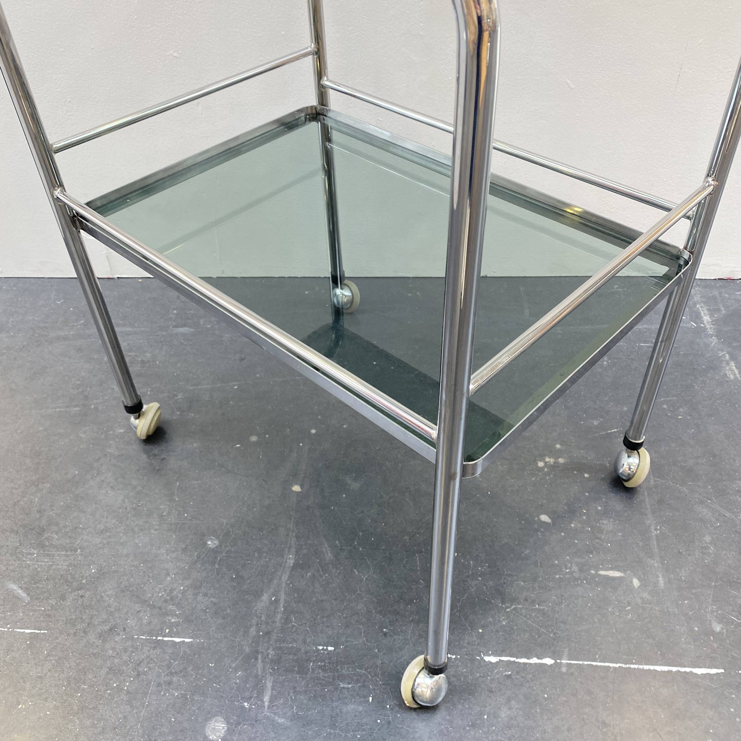 70s chrome and smoked glass server