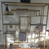 Brass and smoked glass shelf