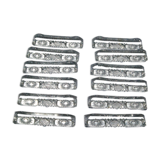 12 porte-couteaux en cristal taillé