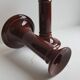 Pair of English brown ceramic candlesticks. Circa 2003, designed by S.