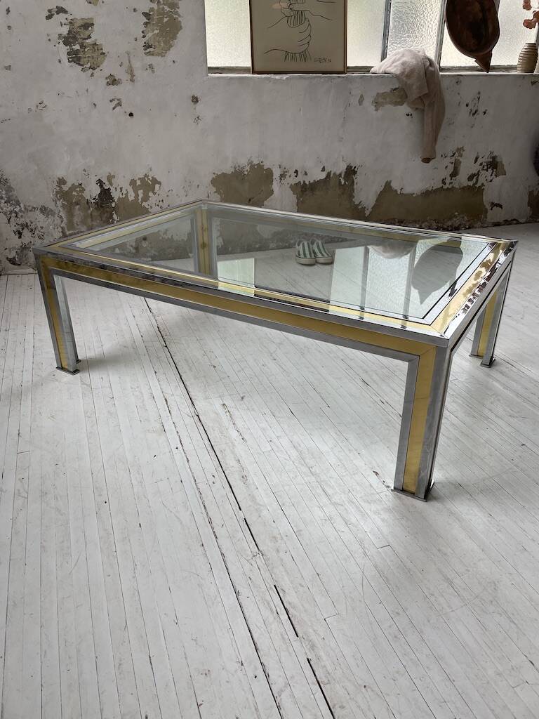 Romeo Rega chrome brass coffee table