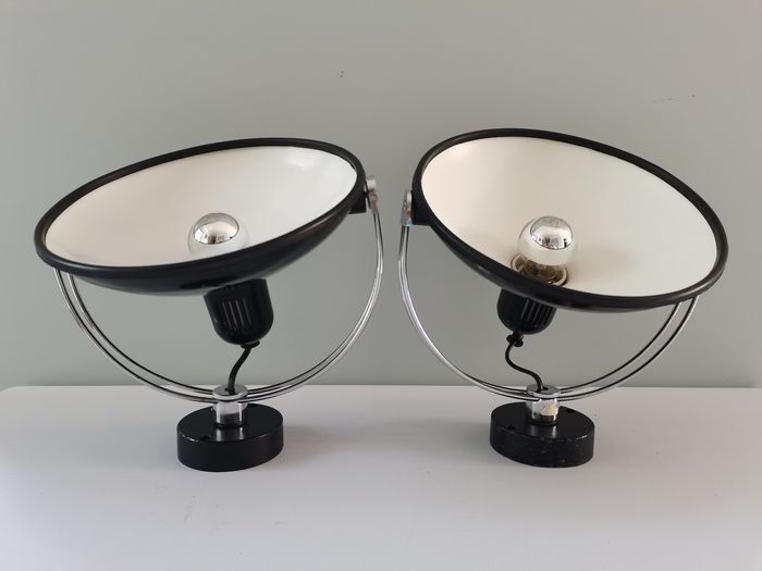 Pair of metal wall lamps 70s