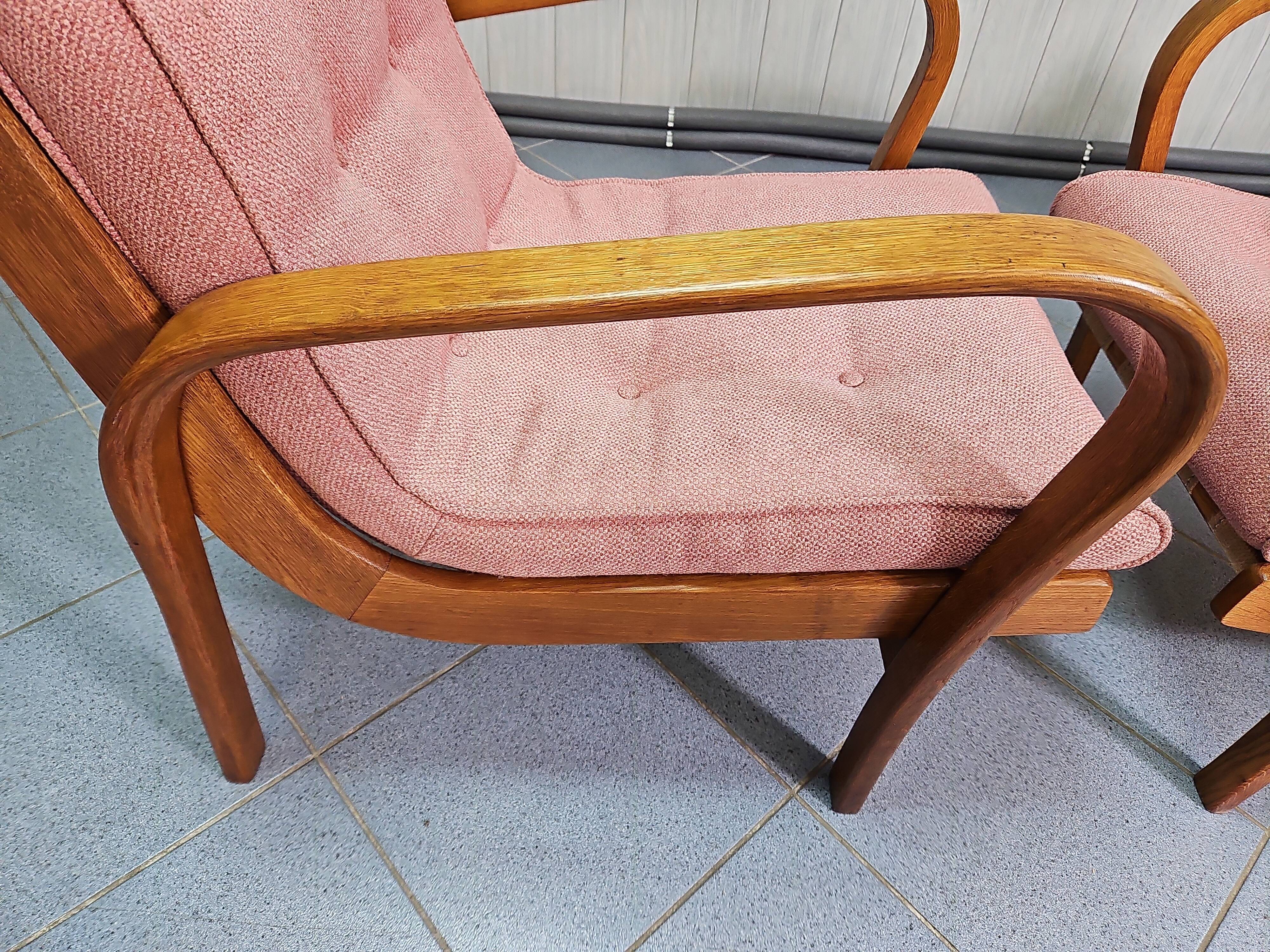 Pair of vintage armchairs by Kropacek and Kozelka, 1944