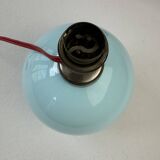 Ancienne lampe vintage en opaline bleu