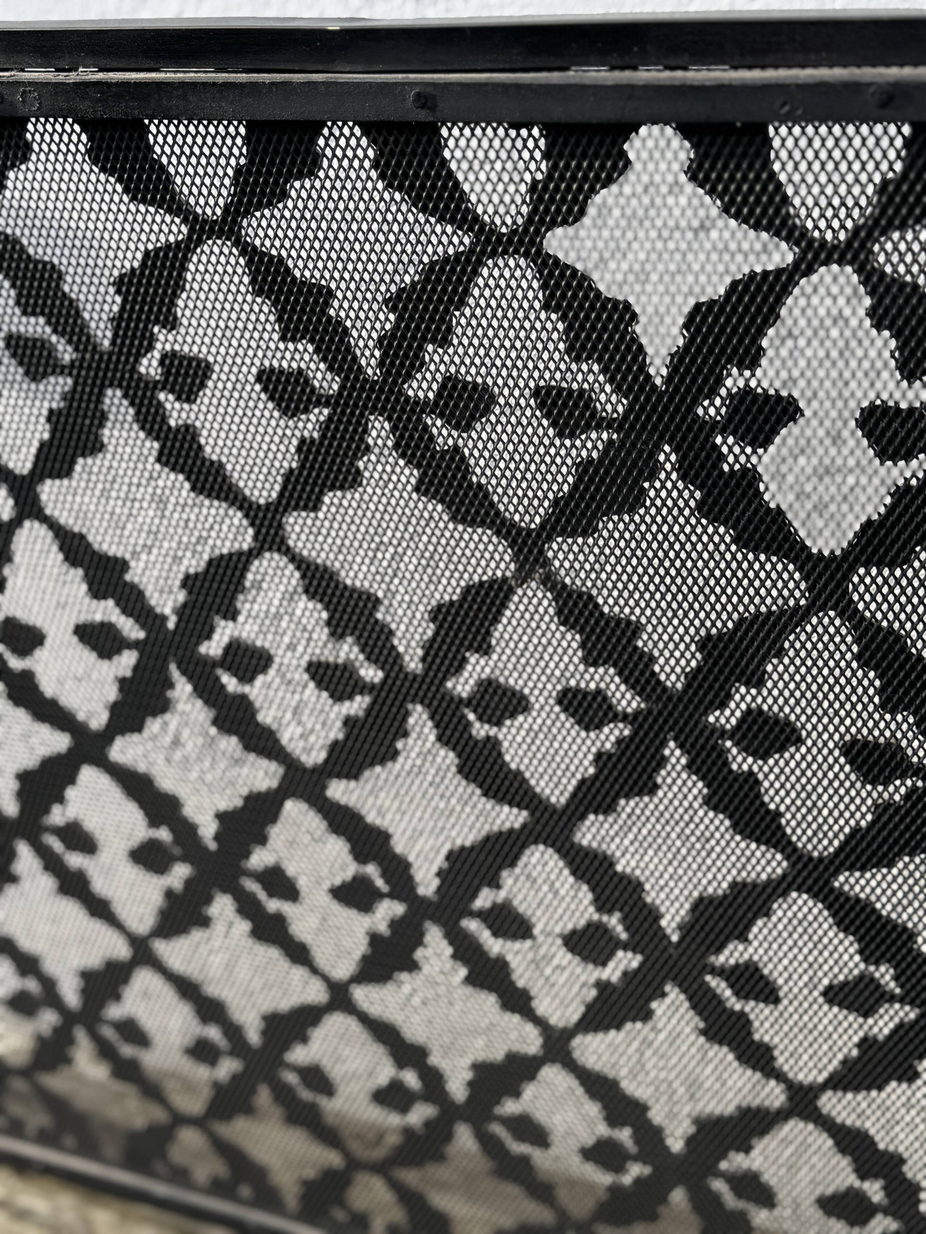 Wrought iron fire screen, France