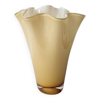 Rare Murano Glass Vase from the Mid-Century Fazzoletto, Italy, 1970s