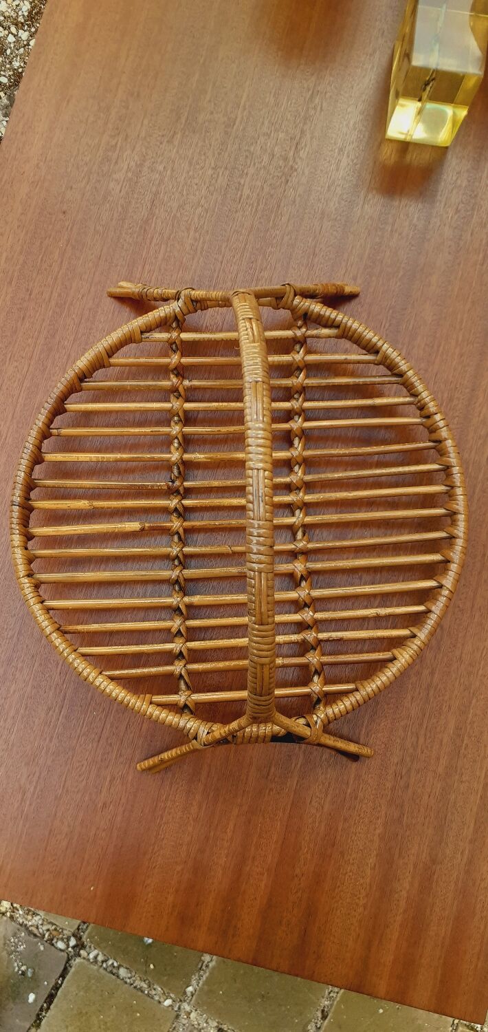 Vintage fruit cup year 50 rattan