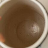 Cream Ceramic Vase by Zeh Scherzer - Hand-Painted Bulbous Mid-Century Floral Stripe, 1970s