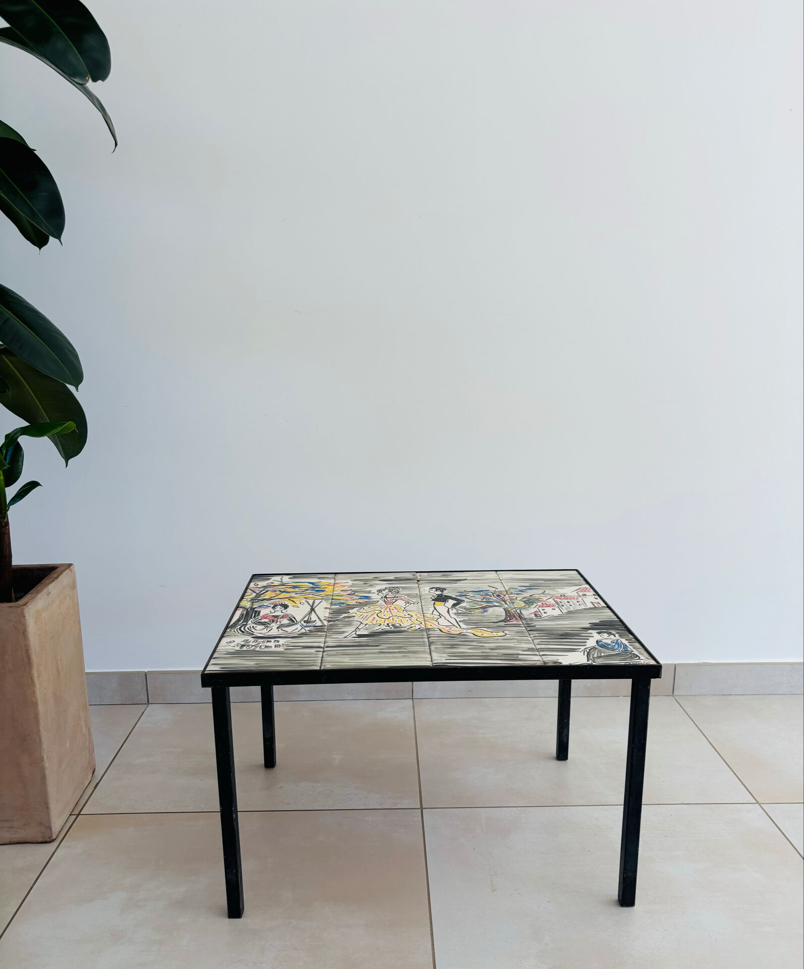 Vintage Mid-Century ceramic coffee table – Signed SAMMIE – 1970s