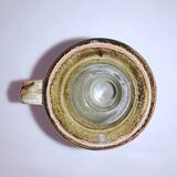 Handcrafted ceramic candle holder signed Blanot vintage France