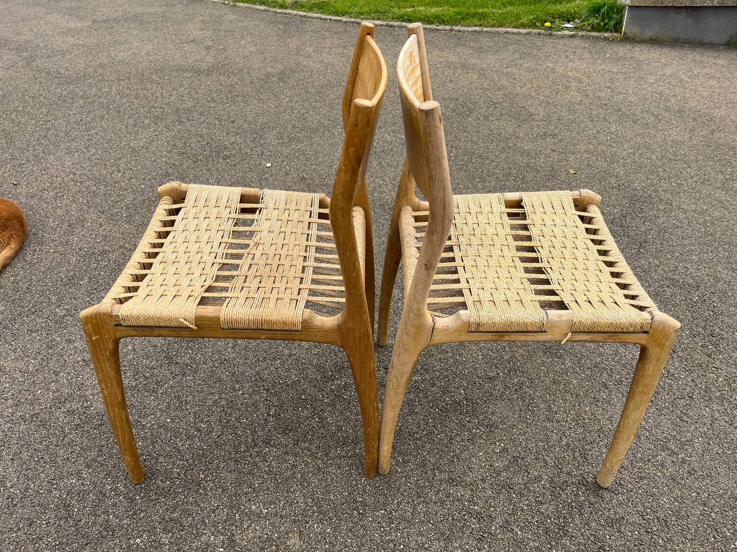 Pair of vintage Havana model chairs for Condorzio Sedie Frueli, Italy. 1960s