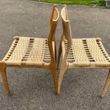 Pair of vintage Havana model chairs for Condorzio Sedie Frueli, Italy. 1960s