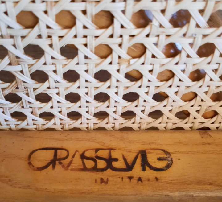 Suite of 4 Arca folding chairs by Gigi Sabadin for Crassevig 1970s