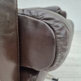 1970s, Danish swivel chair, original condition, brown furniture leather.