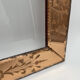 Venetian frame in engraved and bevelled pink glass, flowers, floral, 1950