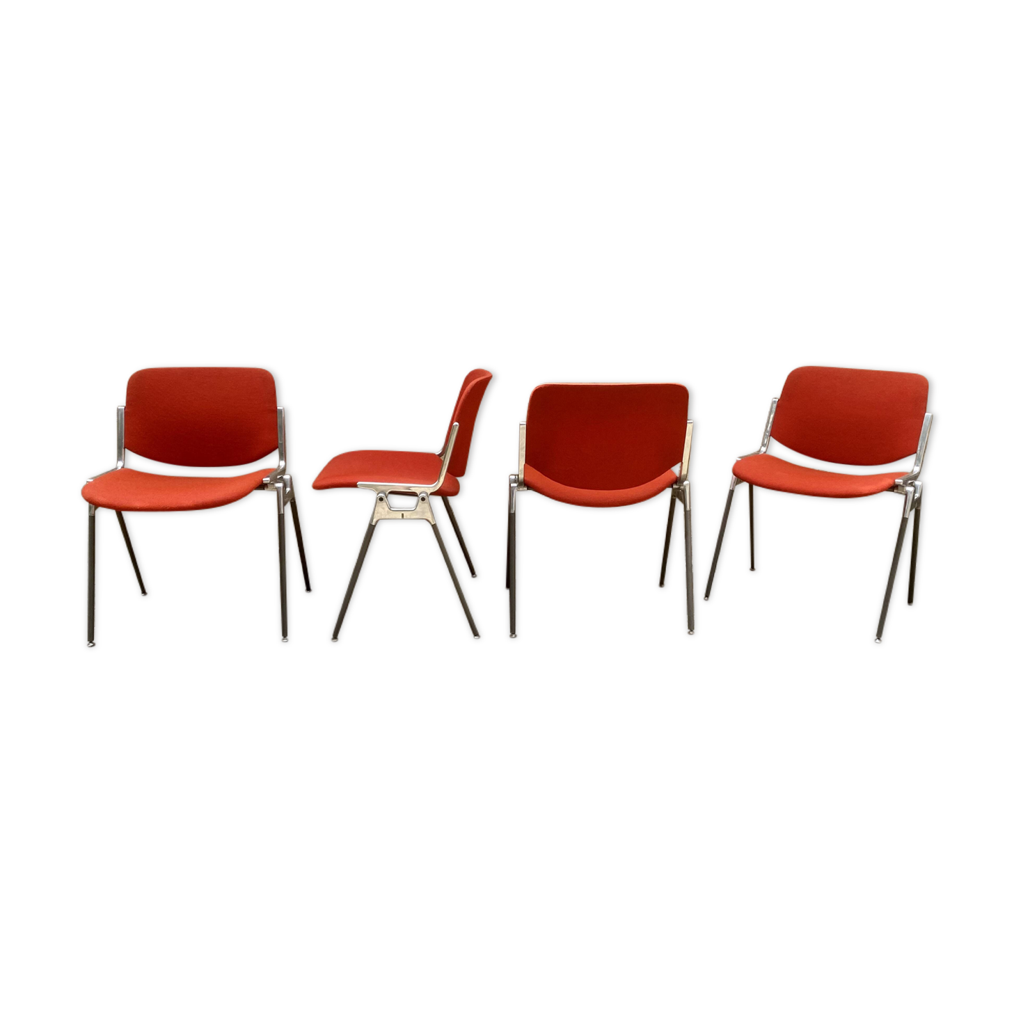 4 stackable chairs by Giancarlo Piretti DSC 106 for Anonima Castelli
