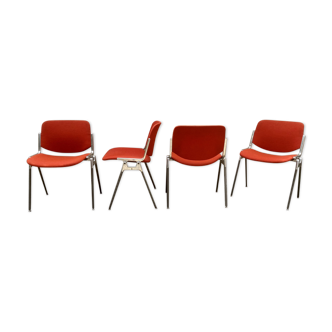 4 stackable chairs by Giancarlo Piretti DSC 106 for Anonima Castelli