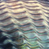 Glass cut several colors, dominant blue