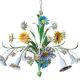 Flower chandelier in sheet metal Italy 1970s