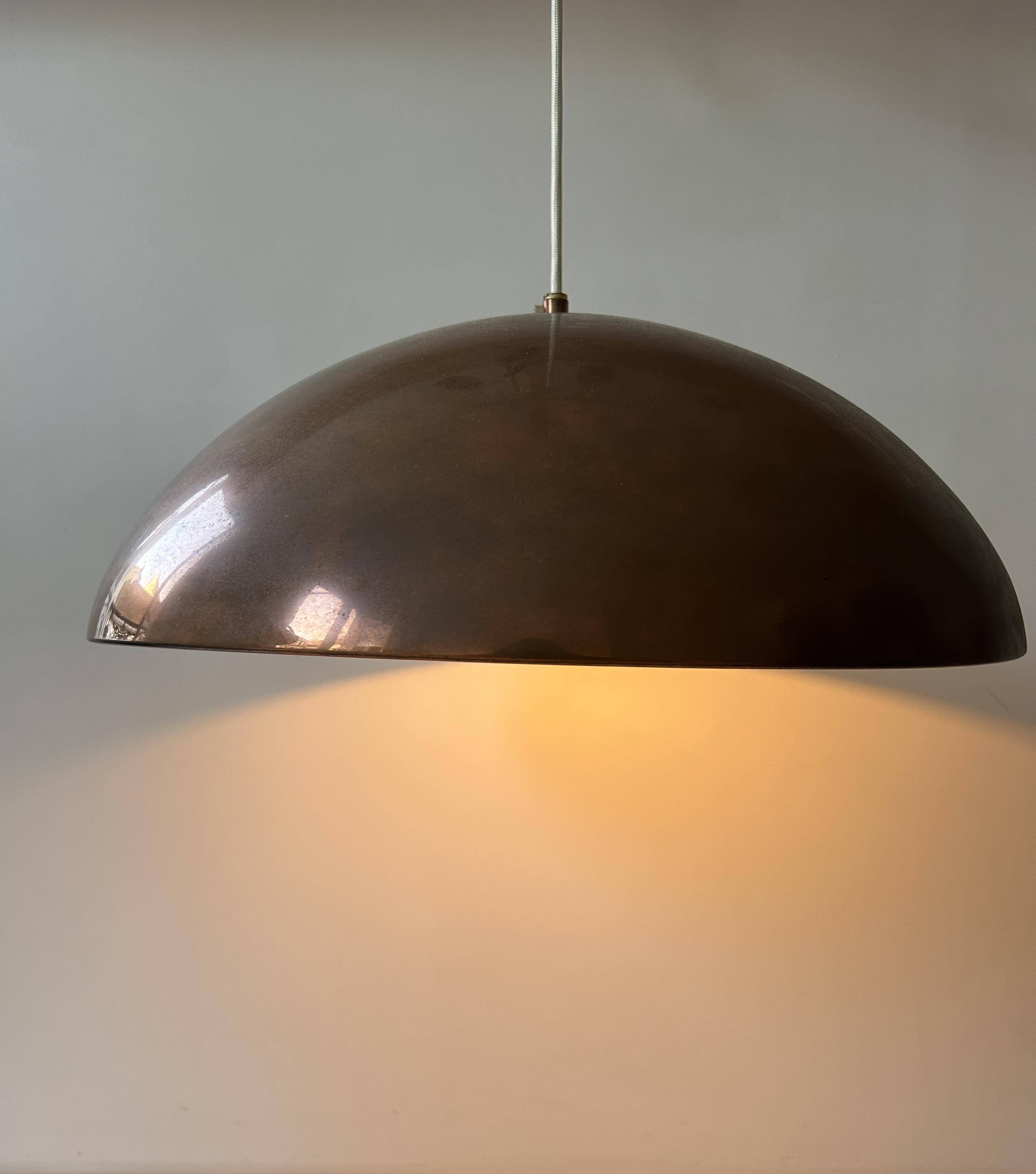 Vintage copper pendant light, Sweden 1960s