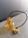Suspension vintage 70 globe verre jaune