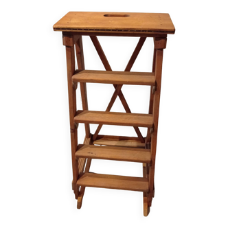 Old vintage wooden painter's stepladder